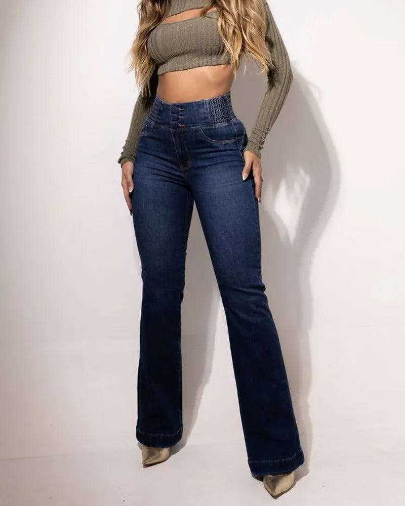 Kit 3 Calça Jeans Flare Modeladora de Cintura Alta + Brindes Exclusivos!