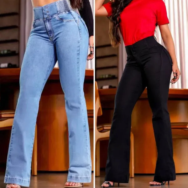 Kit 3 Calça Jeans Flare Modeladora de Cintura Alta + Brindes Exclusivos!